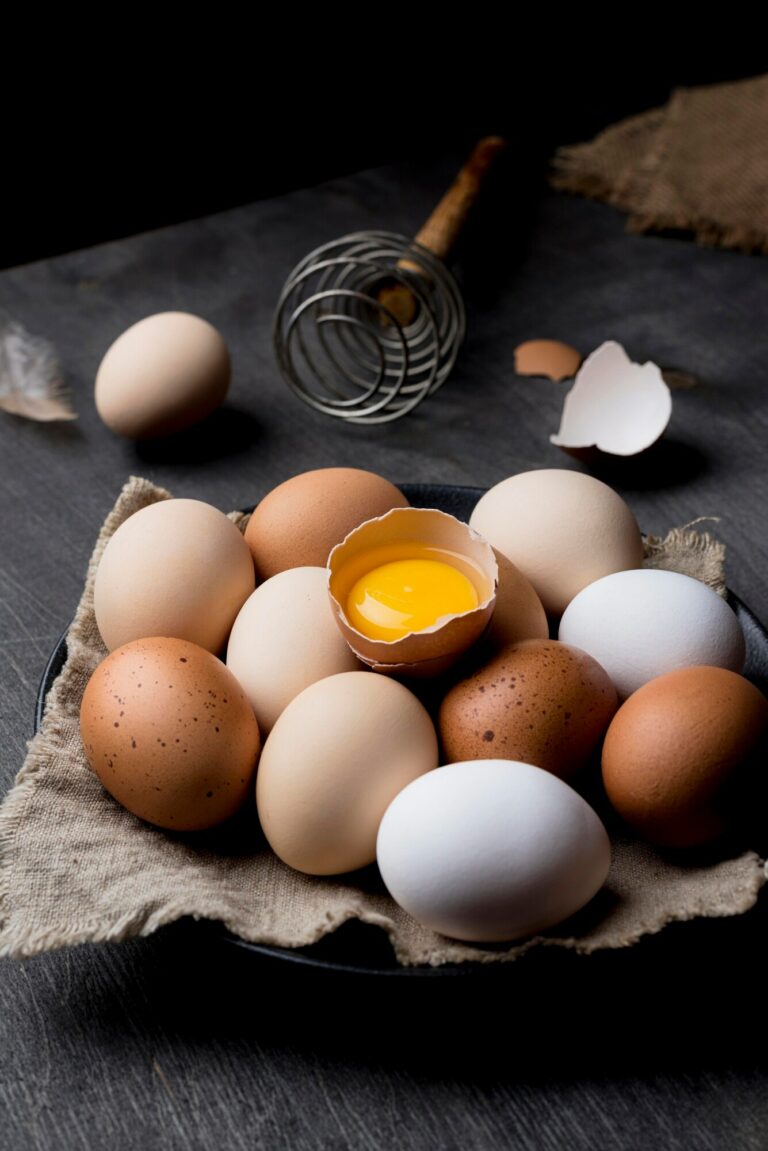 Close-up fresh chicken eggs